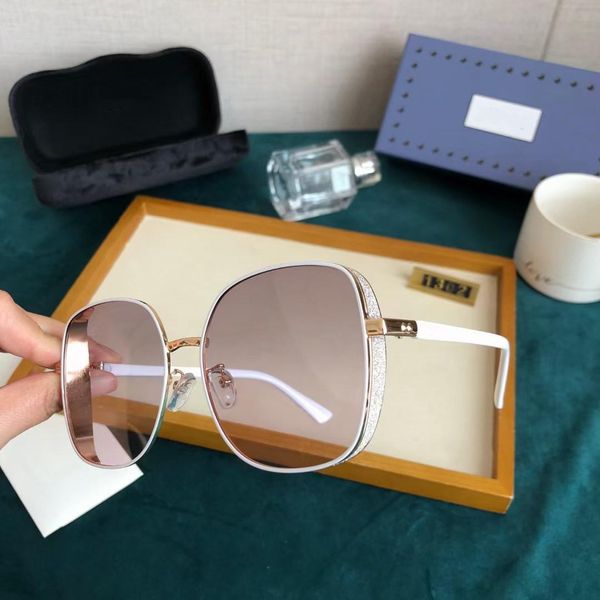

2021 new luxur classic square sunglasses designer square fashion women sun glasses eyewear metal glass lenses with box 1302, White;black