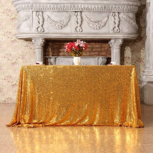 

table cloth rectangular cover glitter sequin rose gold/silver tablecloth for wedding party home decor multi-color/sizes