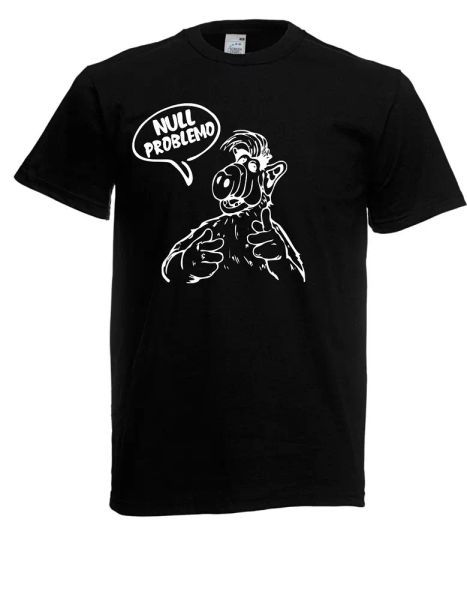 

mens t-shirt alf no problemo size up to 5xl, White;black