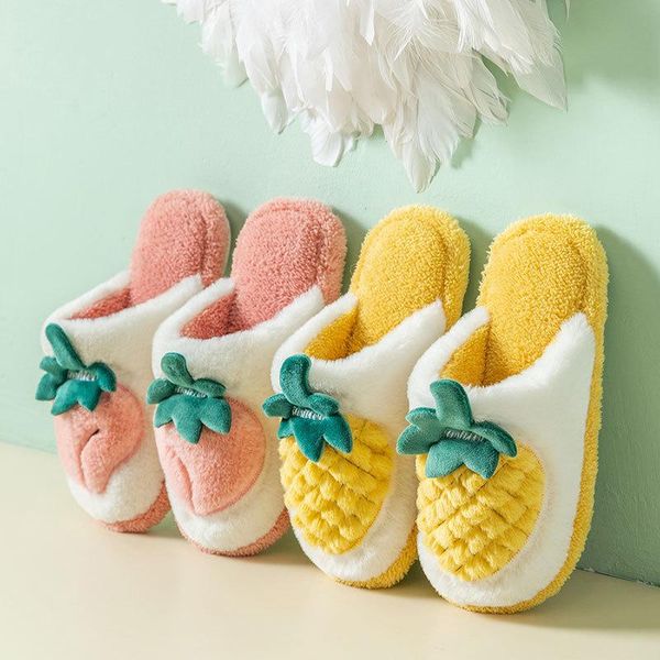 

autumn winter cotton shoes cute plush indoor lovers slippers fashion warm soft home for women men, Black