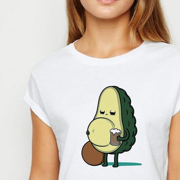

avocado women t shirts drinking oversize hipster spring summer shirt white versatile womens o collar