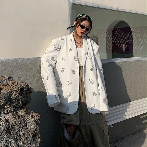 

spring autumn butterfly blazers women korean loose simple fashionable jacket hip hop black white blazer s-2xl female women's suits &, White;black