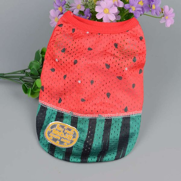 

the dog clothes spring and summer jinbaolai watermelon quick drying mesh pet teddy dog clothes breathable vest