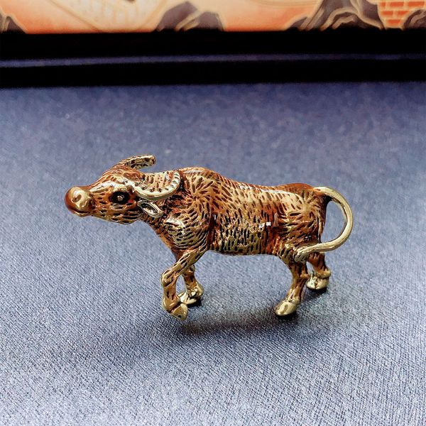 

factory wholesale new zodiac ugly ox alloy oil dripping couple animal brooch pin personalized suit accessories hea/rtsch/rome