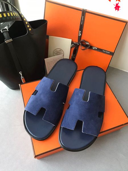 

2021 leather sandal men luxury desingers slippers fashion thin flip flops brand shoe mens shoes sandals flippers with box size 39-45 -n482, Black