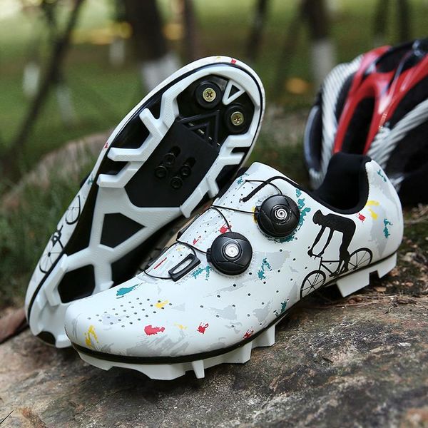

cycling footwear winter mtb shoes men outdoor sports self-locking road bike sneakers racing women bicycle flat cleat mountain spd, Black