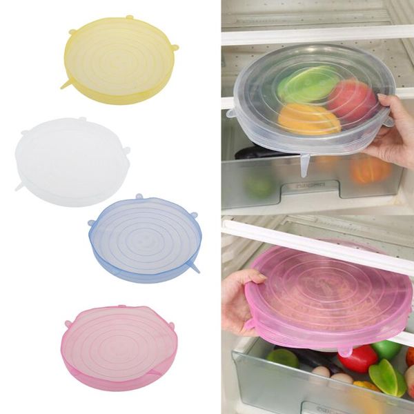 

food savers & storage containers silicone seal bowl cup covers stretch saver wraps reusable lids