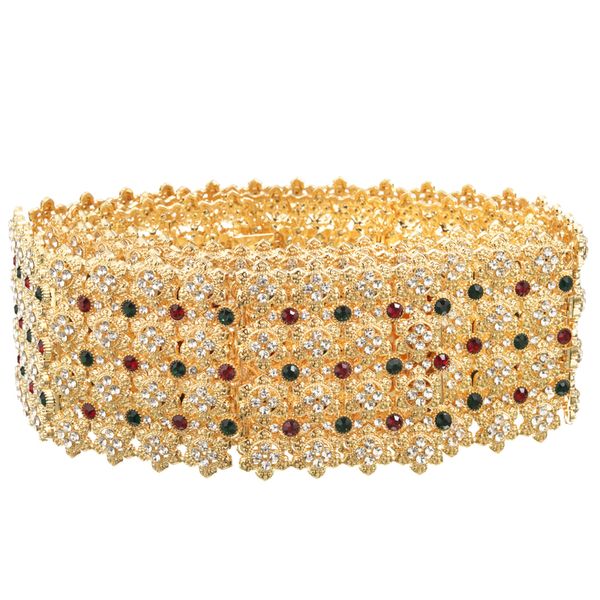 

large size rhinestone girdle morocco gold waist chain noble wedding jewelry girdle belt, Silver