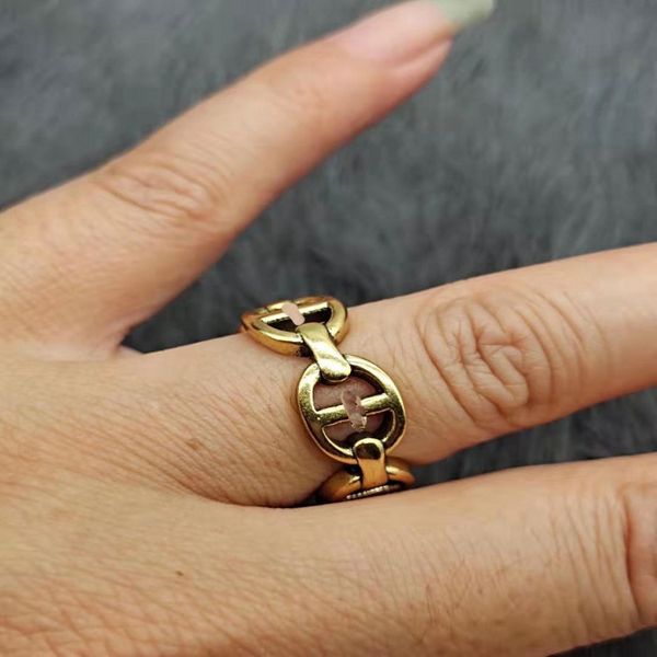 

design jewelry 2021 brass fashion temperament simple ring female, Golden;silver