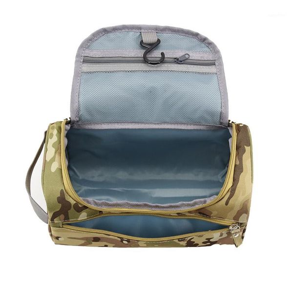 

portable army green camouflage cosmetic bag for men travel organizers zipper make up case hanging toiletry makeup wash pouch1