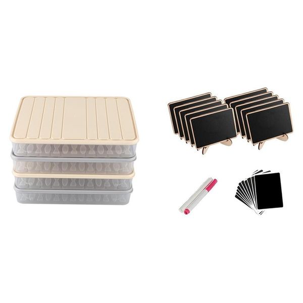 

storage bottles & jars 4 pcs set refrigerator food preservation box l 1 mini chalkboard label signs, framed easel stand