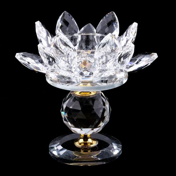 

candles crystal block lotus flower big tealight candle stand holder candlesticks