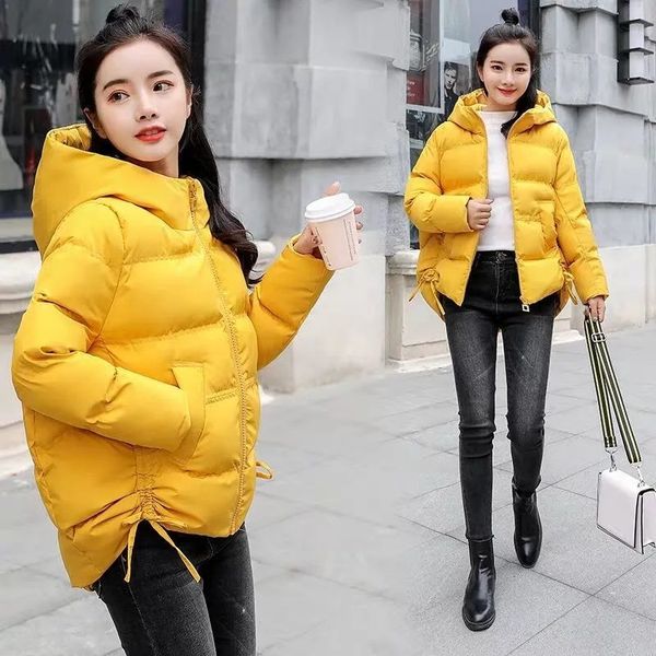 

2021 new women's coats parkas winter jacket fashion hooded bread service jackets thick warm cotton padded parka female outwear, Black