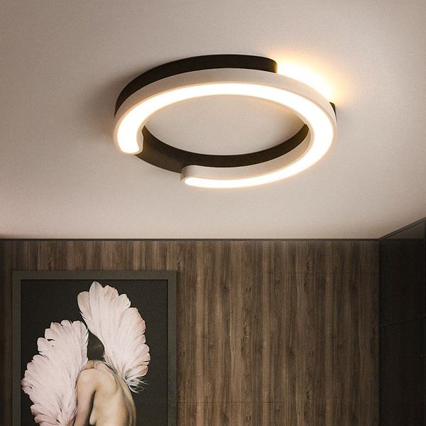 

ceiling lights square/round white+black for living bed room surface mounted modern led lamp office study