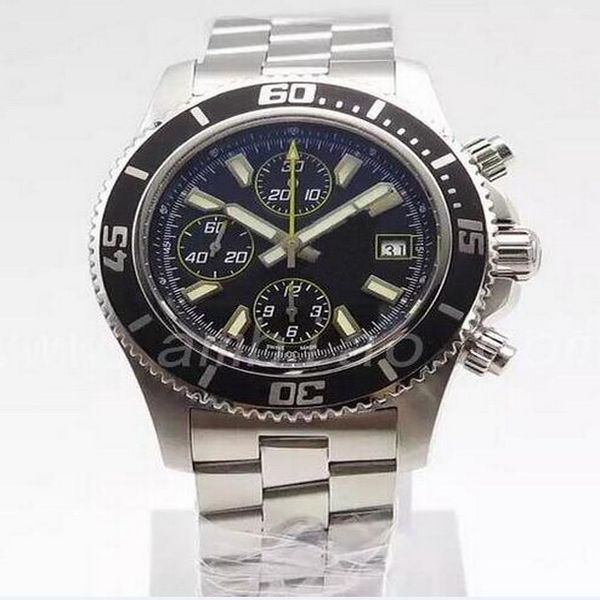 

luxury watches mens watch 44mm mens quartz watches chronograph satch black dial stainless steel watch, Slivery;brown