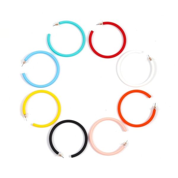 

new c-ring earrings color resin rubber paint, Black