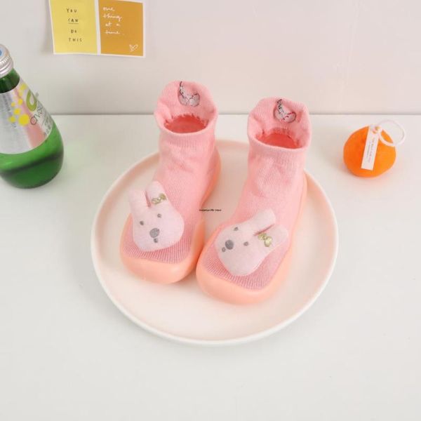 

first walkers baby socks shoes girls pink cartoon boots toddler floor slipper children cotton knitted