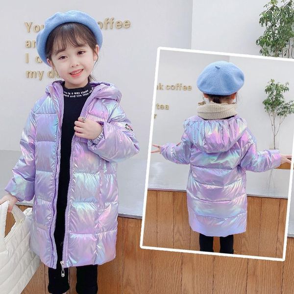 

down coat winter white duck jacket girl colorful waterproof bright face sweet baby hooded warm parkas for 3-10 years, Blue;gray