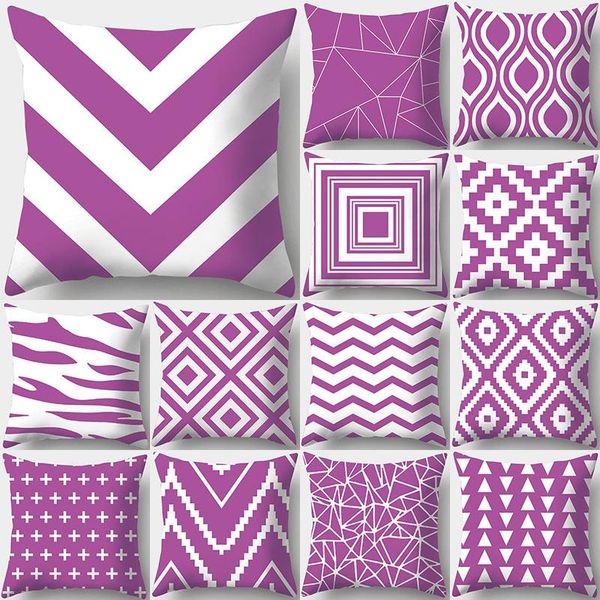 

cushion/decorative pillow purple geometric pattern decorative cushions pillowcase polyester cushion cover throw sofa decoration pillowcover