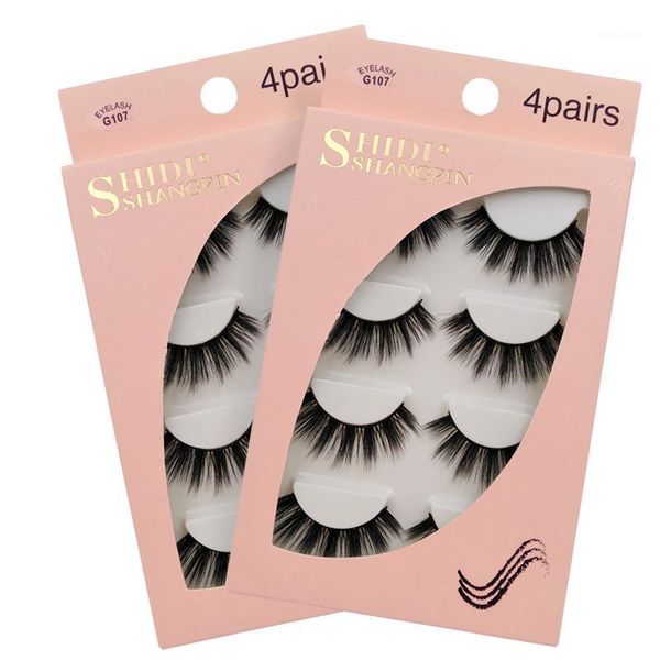 

pairs mink eyelashes lashes maquillaje false plastic cotton stalk natural long 3d volume cilios1