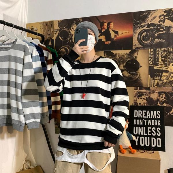 

men's hoodies & sweatshirts 2021 spring cotton hoodie fashion casual o-neck sweatshirt men streetwear korean loose hip-hop pullover men, Black
