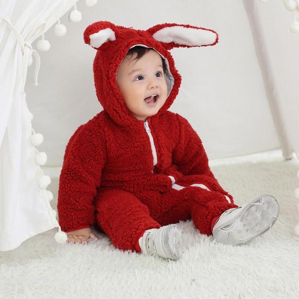 

jumpsuits toddler baby romper boy girls color plush ears winter thick jumpsuit roupa infantil menina cotton casual ropa niÃ±a, Blue