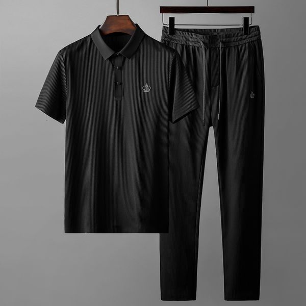 

tracksuit shirt summer mens sets (t-shirt+pants) short sleeve leisure sports man set plus size 4xl fashion male tracksuit, Gray