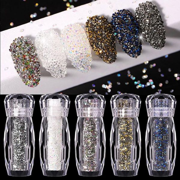 

10style 0.6-1.2mm crystal diy nail art micro zircon caviar beads rhinestone glitter decorations, Silver;gold