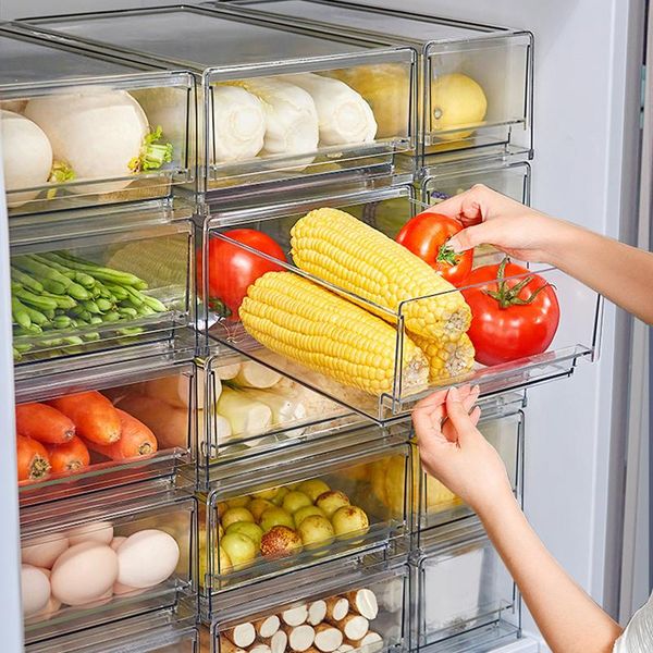 

refrigerator storage box transparent clear large capacity container fruit vegetables fresh-keeping bottles & jars