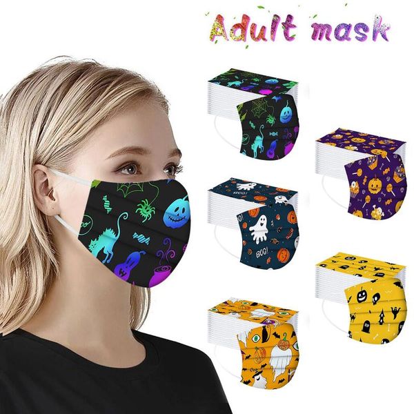 

other event & party supplies 50pcs disposable face mask masques mascarillas halloween cosplay printed masks mascara esportiva breathab