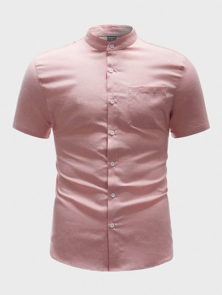 

men mock neck patch pocket shirt e9hl#, White;black