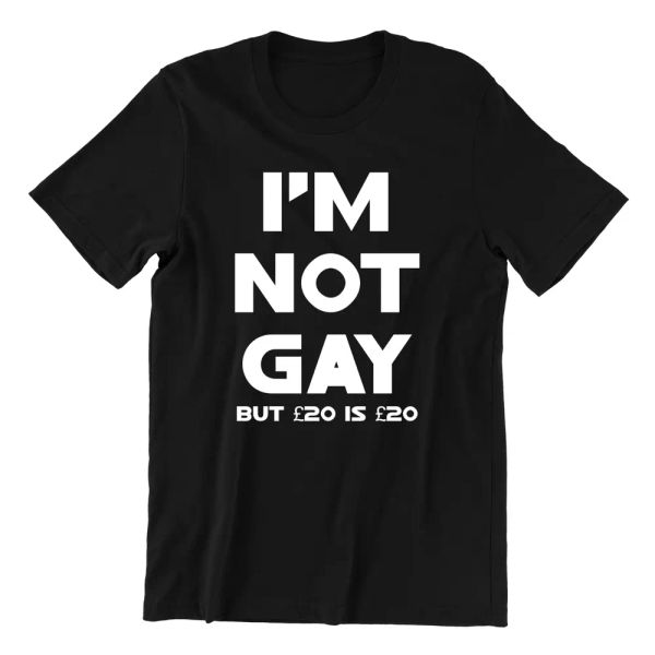 

i'm not gay but 20 is 20 funny t-shirt offensive rude tees tee top, White;black