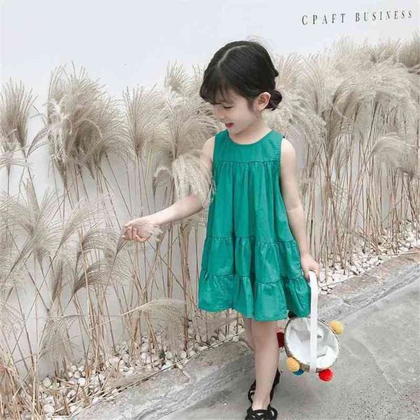 

girls' western style dress sleeveless girls summer princess children's skirt p4527 210622, Red;yellow