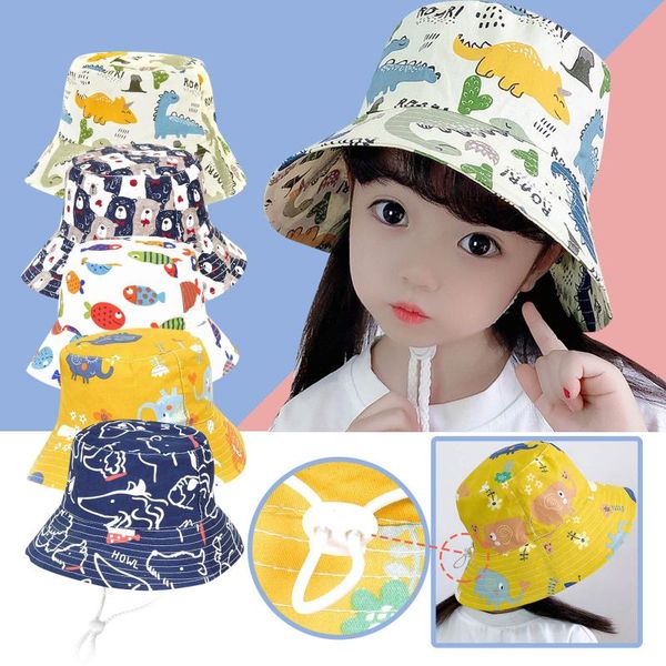 

caps & hats born infant baby boys girls cartoon sunscreen cap hat bucket, Yellow