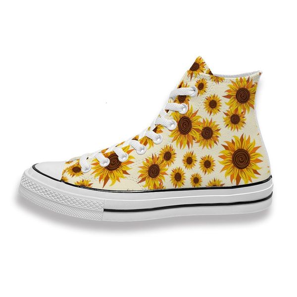 

custom printed swirl sunflower sneakers high mens womens running shoes skateboard diy trainers canvas casual shoe