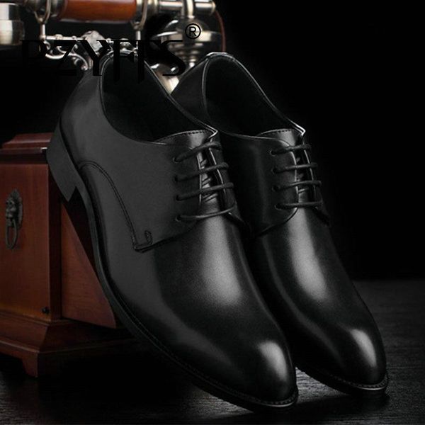 

dress shoes pointed business oxfords leather men 2021 fashion formal a53-60, Black