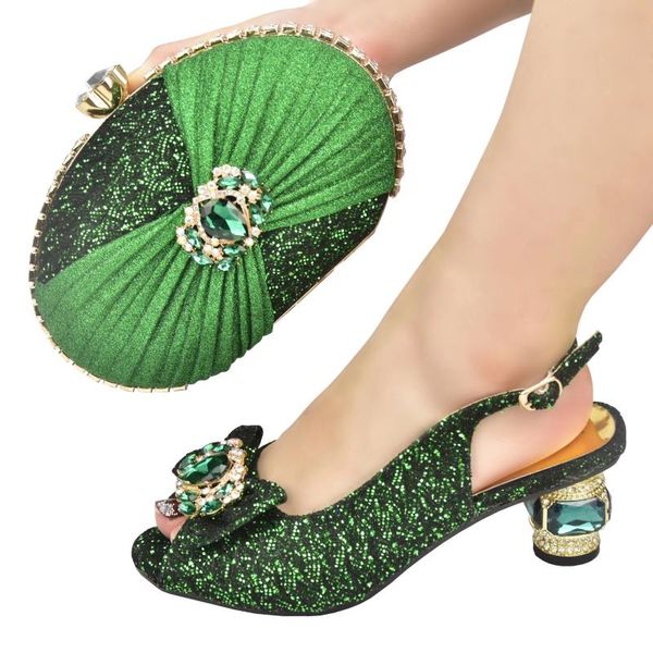 

dress shoes nigerian party women pumps with matching hand bags set italian for 37-43 d18-7, Black