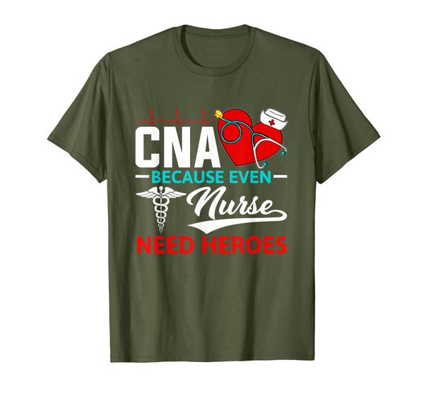 

nurse nursing lover tee cna because even nurses need heroes t-shirt, White;black