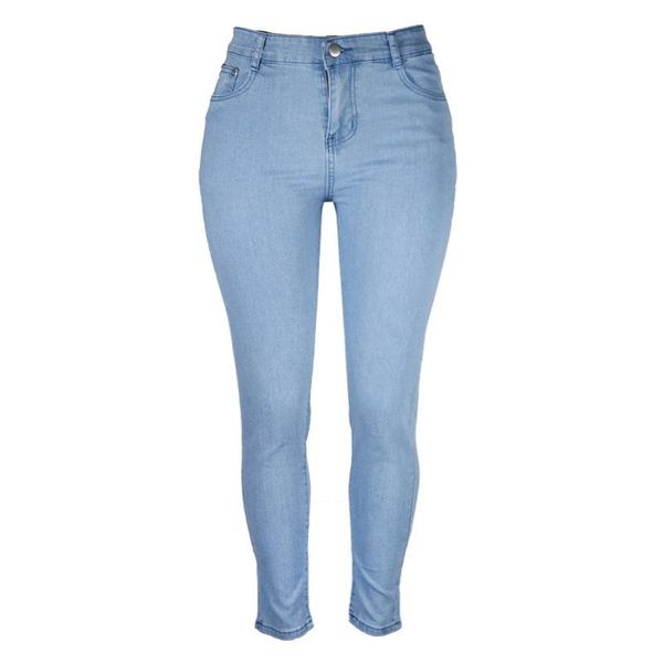 

women's jeans women' mid waist stretch skinny denim pants autumn winter blue retro washed elastic slim pencil trousers and
