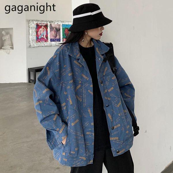 

women's jackets gaganight vintage women loose jeans jacket long sleeve spring autumn denim coat casual outwear ropa mujer hip hop cargo, Black;brown