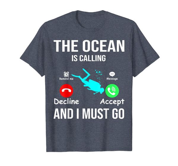 

scuba diving shirts the ocean is calling and i must go shirt, White;black