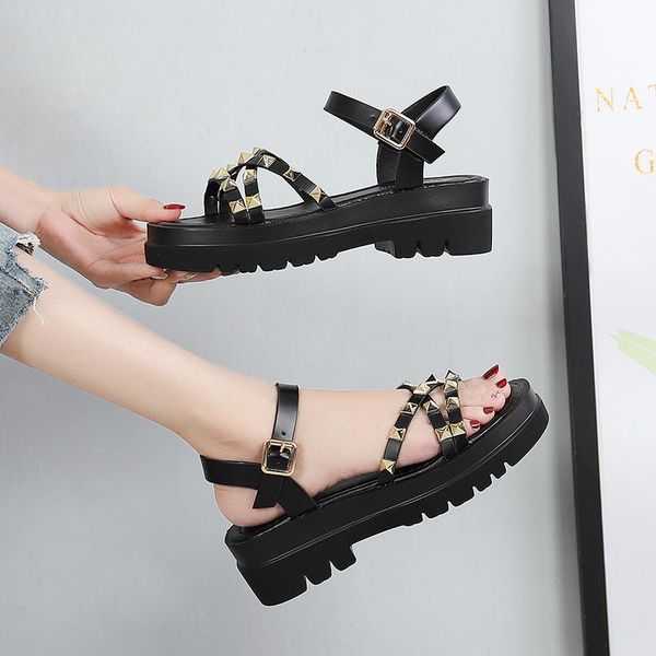 

dress shoes gladiator sandals women shoe woman summer 2021 wedges for women's heels platforms casual ladies fashion, Black