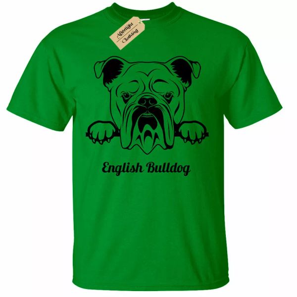 

english bulldog t-shirt dog lover gift man, White;black