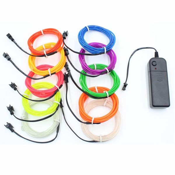

strips 5m el wire led night lighting neon flexible rope for party car decoration tape wireless light switch with controller