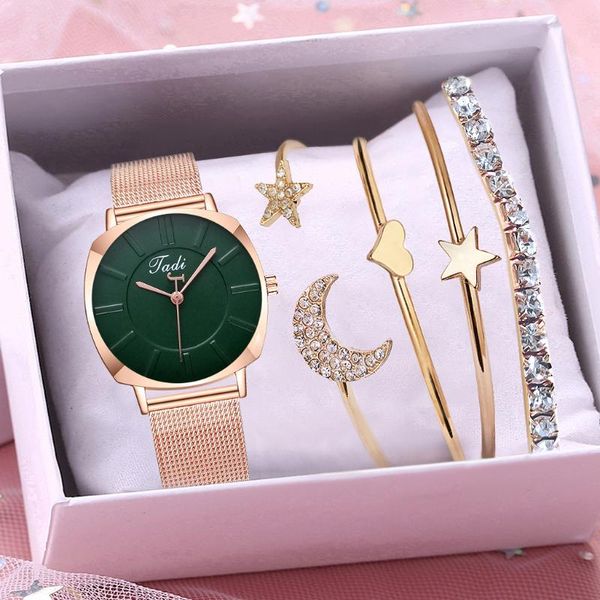 

wristwatches tadi brand women rose gold stainless steel mesh watches luxury ladies quartz analog, Slivery;brown