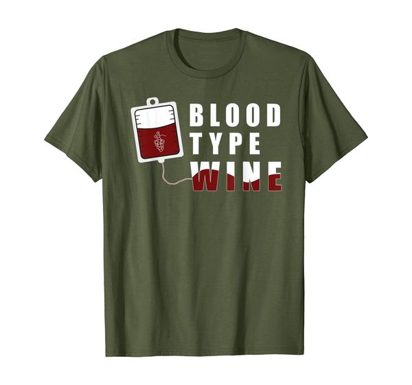 

Blood Type Wine Tee Gift for Red Wine Drinker Winemaker T-Shirt, Mainly pictures