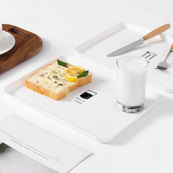 

dishes & plates nordic style rectangular home simple breakfast plate plastic dessert small tray multi function creative