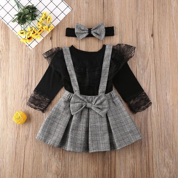 

clothing sets baby girl sister brother matching outfits long sleeve romper + overalls suspender pants fall set, White
