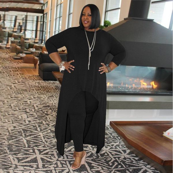 

women's two piece pants rmsfe 2021 solid color long sleeve round neck casual simple fashion large two-piece set, White