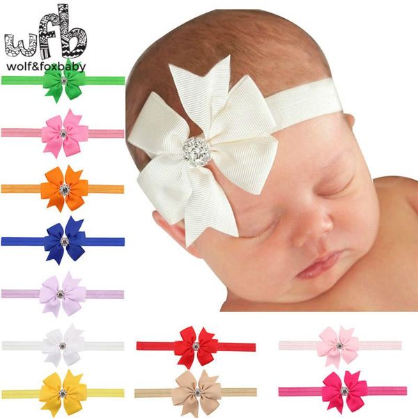 

hair accessories retail headband swallowtail bowknot rhinestone stretch baby infant kids children, Slivery;white